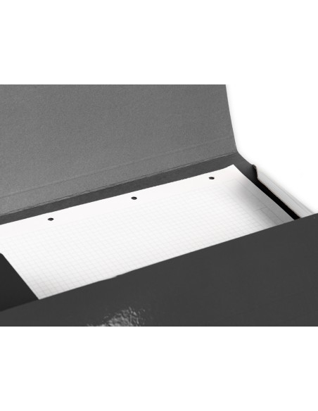 Carpeta liderpapel gomas folio 3 solapas carton plastificado color negro
