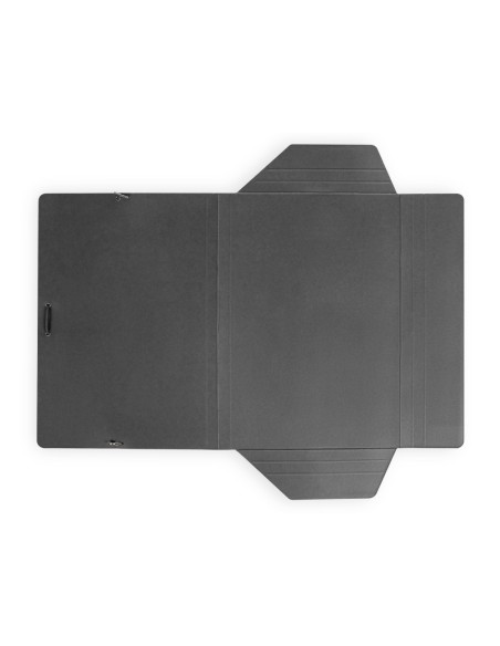 Carpeta liderpapel gomas folio 3 solapas carton plastificado color negro