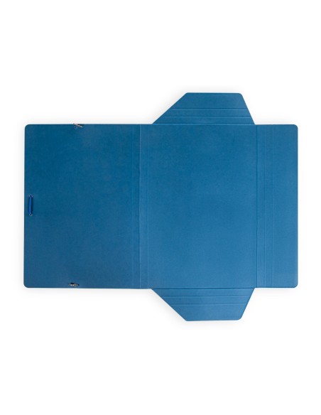 Carpeta liderpapel gomas folio 3 solapas carton plastificado color azul