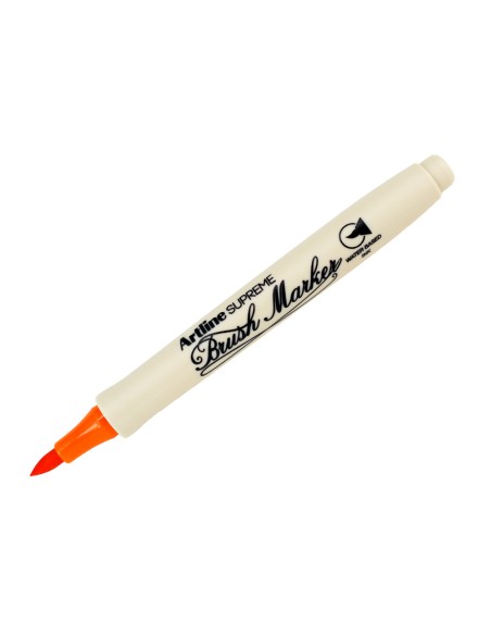 Rotulador artline supreme brush epfs pintura base de agua punta tipo pincel trazo fino naranja oscuro