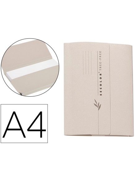 Subcarpeta cartulina tarifold 100% ecologica 226 g/m2 din a4 con solapa y bolsa gran capacidad pack de 10 unidades