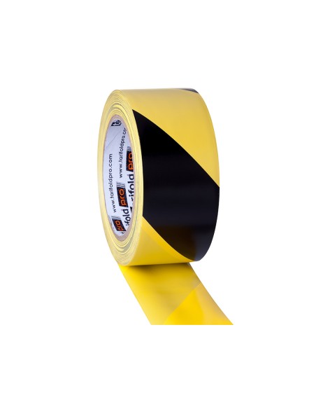 Cinta adhesiva tarifold seguridad para marcaje y señalizacion de suelo 33 mt x 50 mm color negro/amarillo