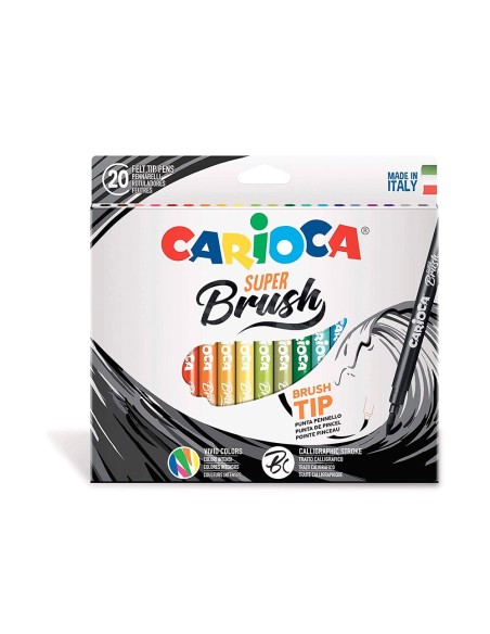 Rotulador carioca punta de pincel lavable caja...