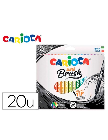 Rotulador carioca punta de pincel lavable caja...