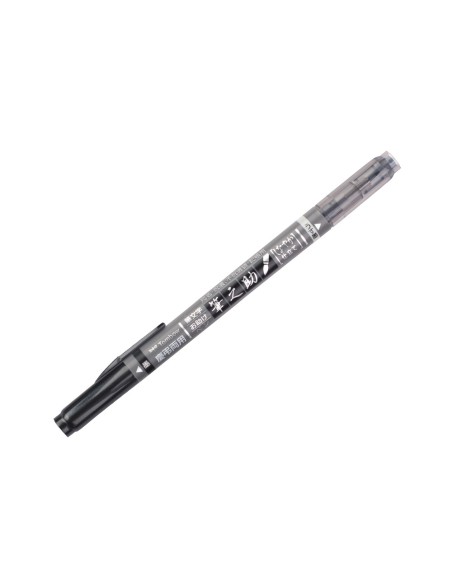 Rotulador tombow fudenosuke tinta base de agua doble punta blanda color gris/negro