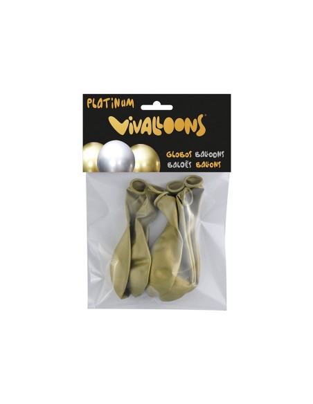 Globo 100% latex biodegradable oro blister de 6...