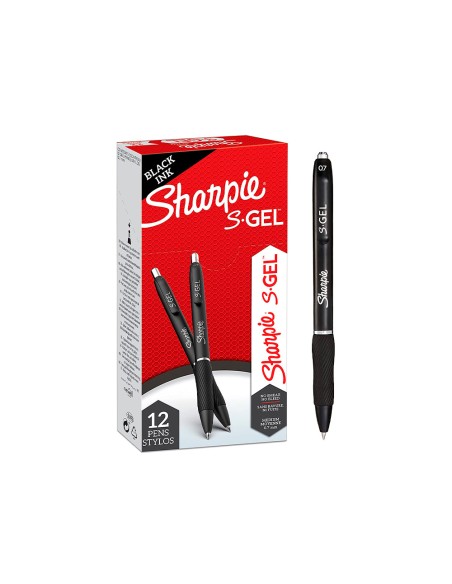 Boligrafo sharpie retractil tinta gel punta 0,7 mm color negro