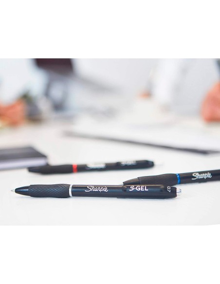 Boligrafo sharpie retractil tinta gel punta 0,7 mm color negro