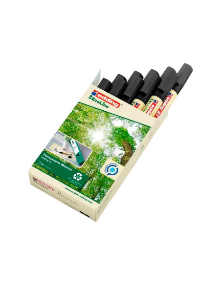 Rotulador edding 21 marcador permanente ecoline 90% reciclado color negro punta redonda 1,5-3 mm recargable
