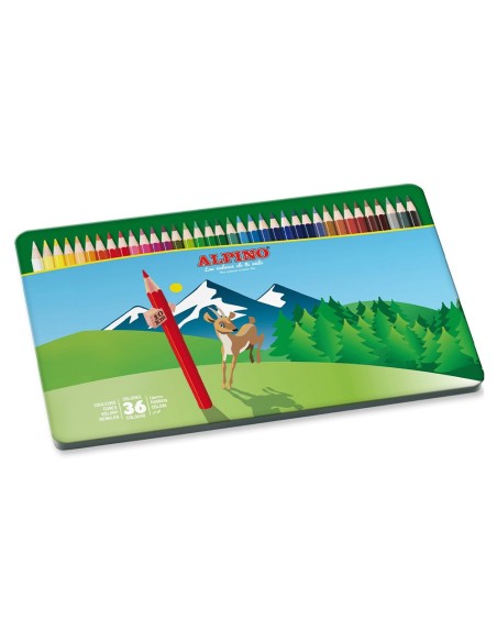 Lapices de colores alpino caja metalica de 36...