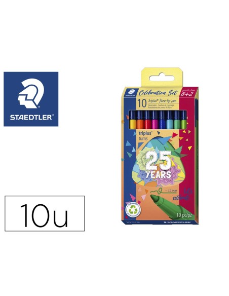 Rotulador staedtler triplus happy estuche de 10...