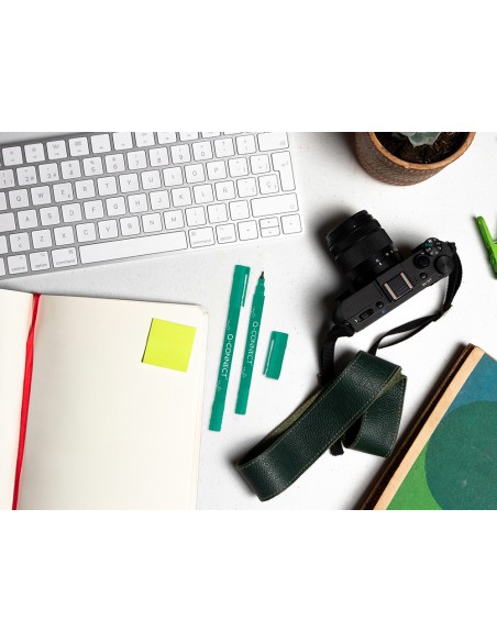 Rotulador q-connect marcador permanente doble punta color verde 0,4 mm y 1 mm