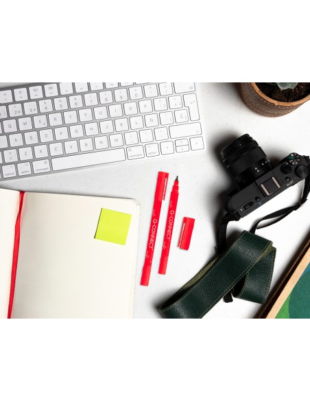 Rotulador q-connect marcador permanente doble punta color rojo 0,4 mm y 1 mm