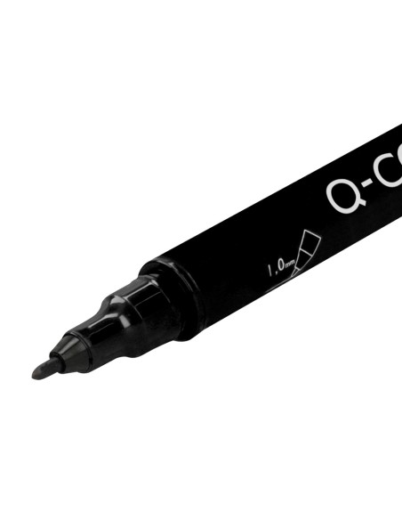 Rotulador q-connect marcador permanente doble punta color negro 4 mm y 1 mm
