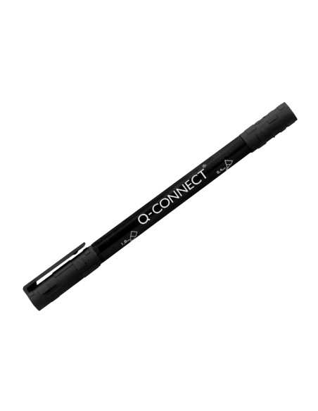 Rotulador q-connect marcador permanente doble punta color negro 4 mm y 1 mm