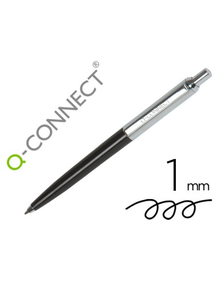 Boligrafo q-connect premium metalico retractil...