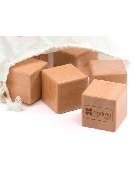 Juego didactico andreutoys 10 cubos sensoriales con sonido madera