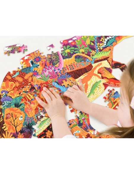 Puzle mideer mundo de dinosaurios con forma...