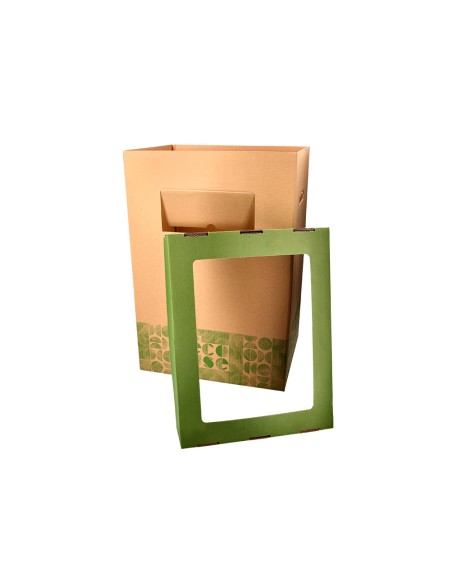 Contenedor papelera reciclaje liderpapel ecouse carton 100% reciclado y reciclable 70 litros 450x350x650 mm