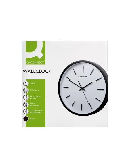 Reloj q-connect de pared de plastico redondo...