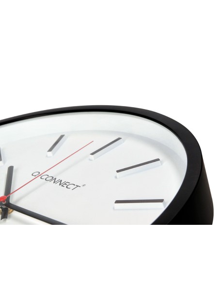 Reloj q-connect de pared de plastico redondo 34,4 cm movimiento silencioso color negro