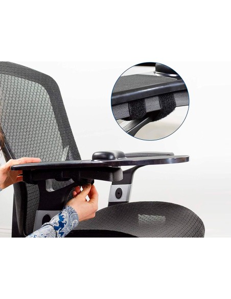 Reposabrazos ergonomico q-connect con alfombrilla de raton y apoyo de muñeca color negro 220x140x480 mm