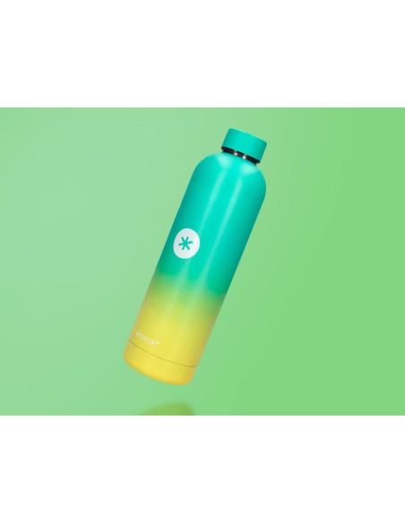 Botella portaliquidos antartik isotermica acero inoxidable libre de bpa colourful amarillo/verde 750 ml