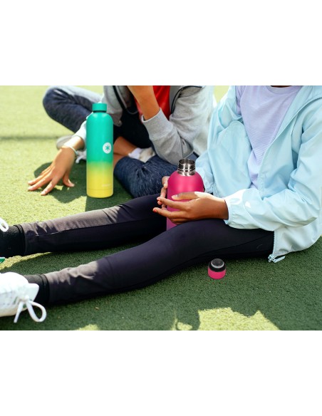 Botella portaliquidos antartik isotermica acero inoxidable libre de bpa colourful amarillo/verde 750 ml