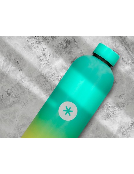 Botella portaliquidos antartik isotermica acero inoxidable libre de bpa colourful amarillo/verde 750 ml