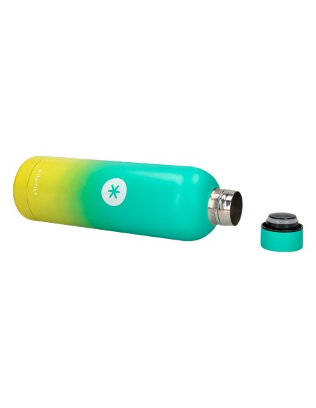 Botella portaliquidos antartik isotermica acero inoxidable libre de bpa colourful amarillo/verde 750 ml