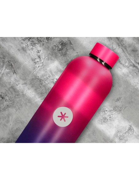 Botella portaliquidos antartik isotermica acero inoxidable libre de bpa colourful lila/rosa 750 ml