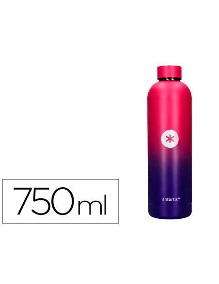 Botella portaliquidos antartik isotermica acero inoxidable libre de bpa colourful lila/rosa 750 ml
