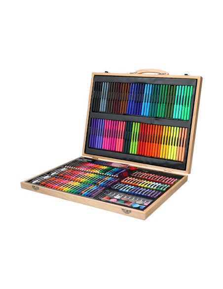 Estuche de pintura liderpapel madera 245 piezas...
