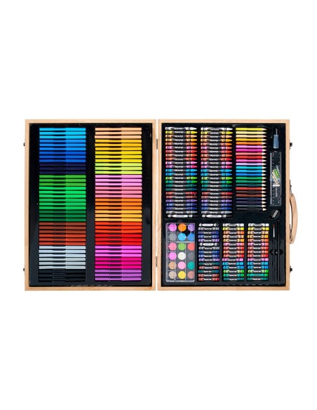 Estuche de pintura liderpapel madera 245 piezas...