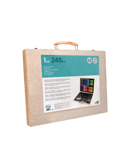 Estuche de pintura liderpapel madera 245 piezas...