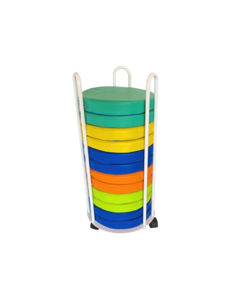 Carro portacojines sumo didactic + 12 pufs colores surtidos 35/40 cm diametro x 82 cm