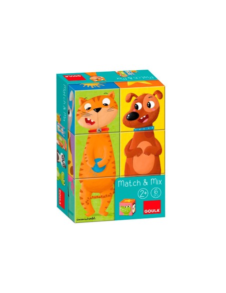 Puzle goula cubos de carton apilables match&mix 6 piezas