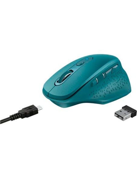 Raton trust ozaa optico inalambrico 2400dpi 6 botones usb 2.0 azul