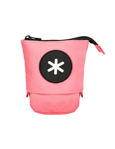Bolso escolar portatodo antartik cubilete color coral 190x60x80 mm