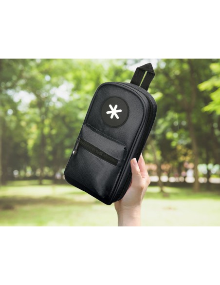 Bolso escolar portatodo antartik forma de mochila con bolsillo y 4 departamentos color negro 230x50x120 mm