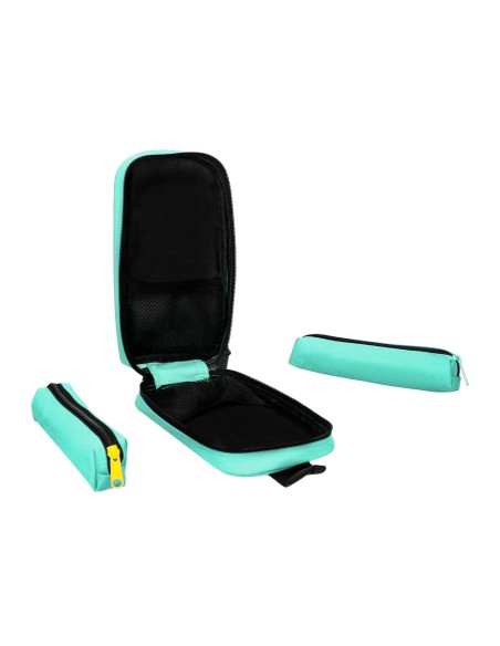Bolso escolar portatodo antartik forma de mochila con bolsillo y 4 departamentos color menta 230x50x120 mm
