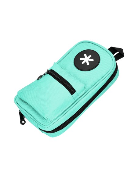 Bolso escolar portatodo antartik forma de mochila con bolsillo y 4 departamentos color menta 230x50x120 mm