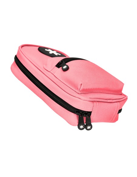 Bolso escolar portatodo antartik forma de mochila con bolsillo y 4 departamentos color coral 230x50x120 mm