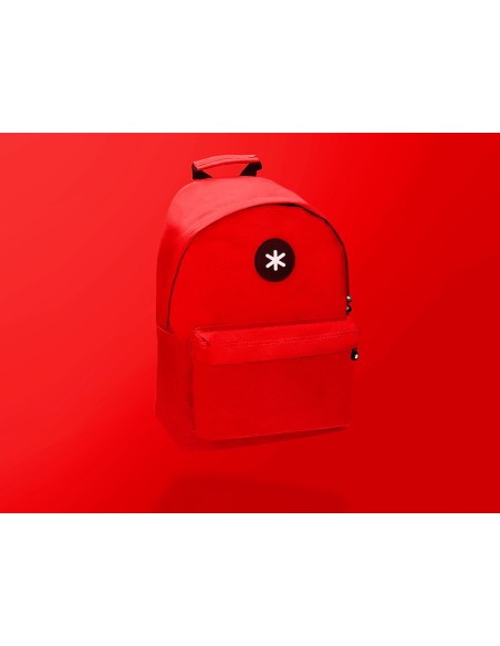 Cartera antartik mochila con asa y bolsillos con cremallera color rojo 310x160x410 mm