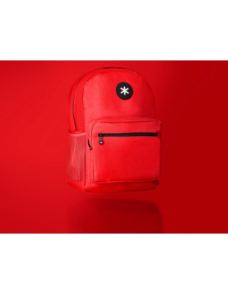 Cartera antartik mochila con asa y bolsillo frontal concremallera color rojo 320x140x430 mm