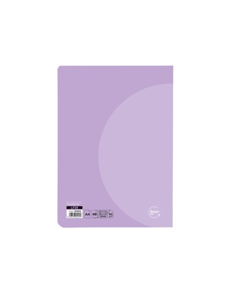 Libreta liderpapel 360 tapa de plastico a5 48 hojas 90g/m2 cuadro 5 mm con doble margen colores pastel