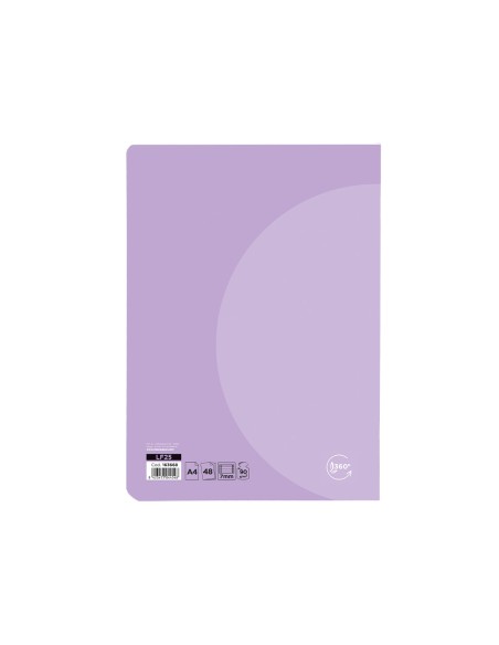 Libreta liderpapel 360 tapa de plastico a5 48 hojas 90g/m2 horizontal con doble margen colores pastel