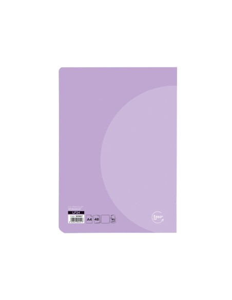 Libreta liderpapel 360 tapa de plastico a5 48 hojas 90g/m2 liso sin margen colores pastel surtidos