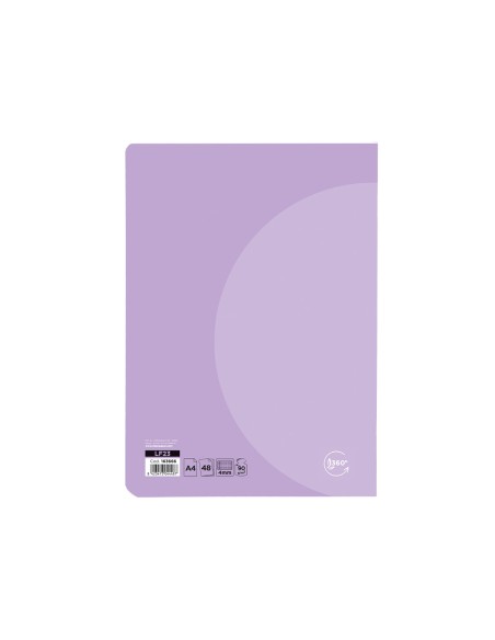Libreta liderpapel 360 tapa de plastico a4 48 hojas 90g/m2 cuadro 4 mm con margen colores pastel surtidos