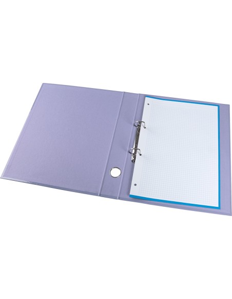 Carpeta de 2 anillas 25 mm mixtas liderpapel a4 forrado color system con ollao y tarjetero lavanda
